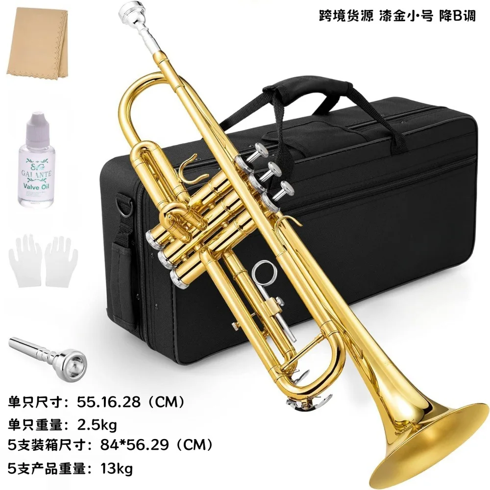 Multicolor Optional Paint Gold Silver Black BB Tone Lacquered Gold Finish Brass Trumpet