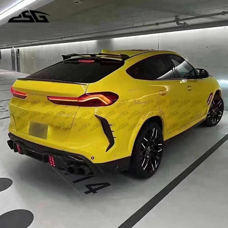 Alerones para BMW X6M F96 2019-2022, de fibra de carbono, para parachoques trasero, ventilación de aire, canard, splitter, aletas laterales, alerón pequeño, kit de carrocería