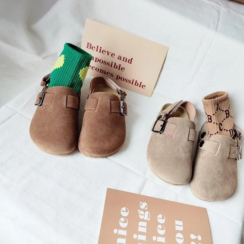 Zoccoli elastici in pile per bambini Pantofole in peluche per neonate, Scarpe invernali calde con suola morbida per prewalker, Calzature antiscivolo