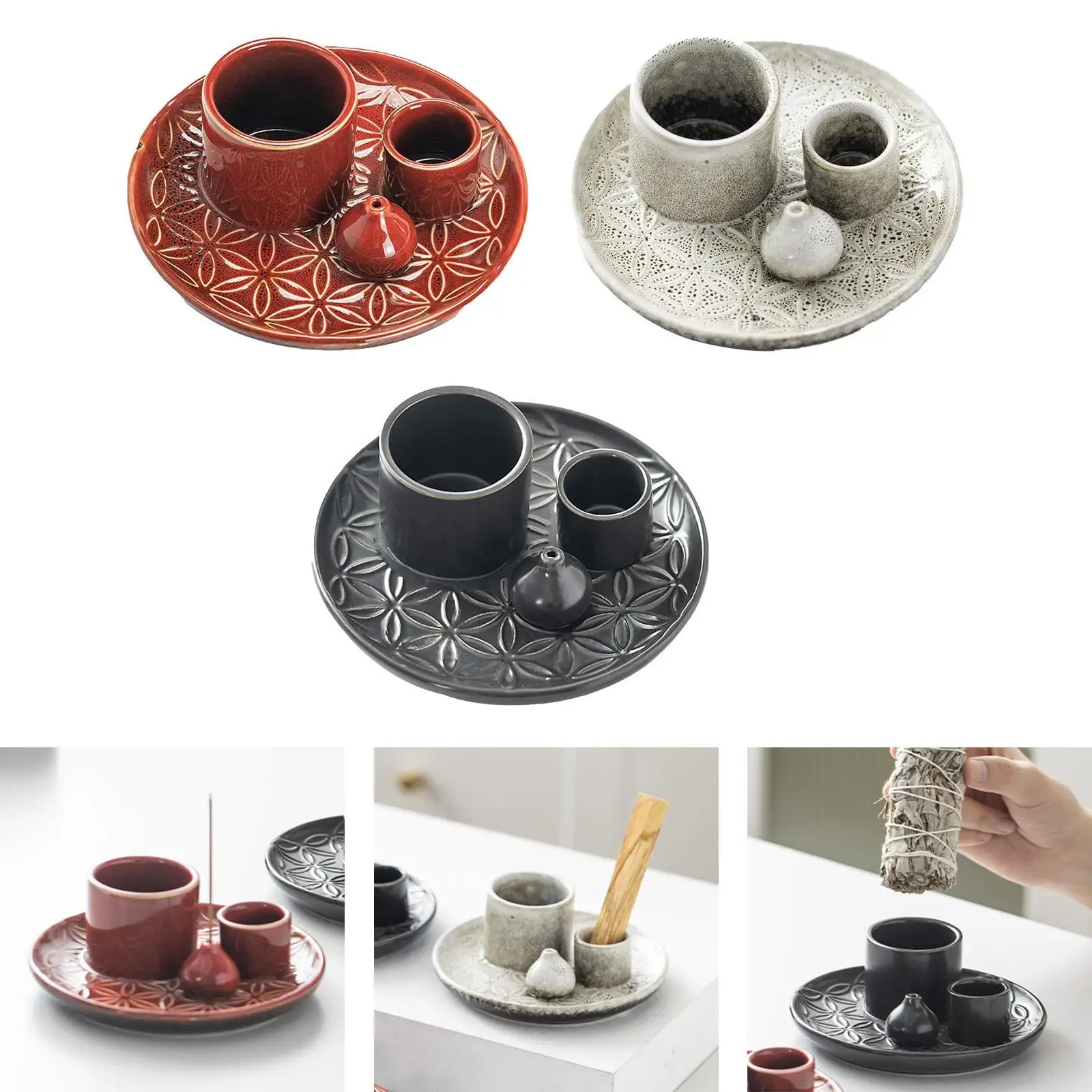 

4 в 1, подсвечник для благовоний, домашний декор, подарок, держатель Palo Santo, курильница для спальни, фермерского дома, камина, йоги, гостиной