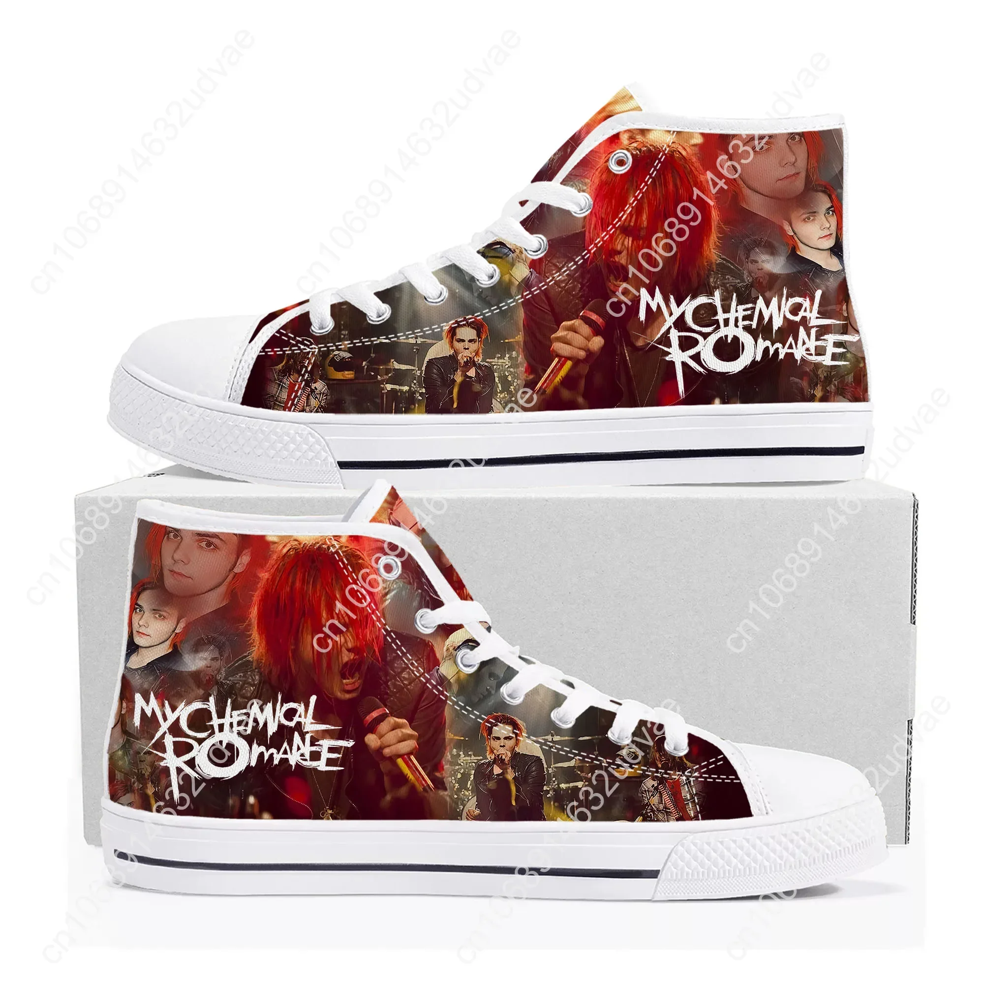 My Chemical Romance Rock Band High Top High Quality Sneakers Mens Womens Teenager Canvas Sneaker Casual Couple Shoes Custom Shoe