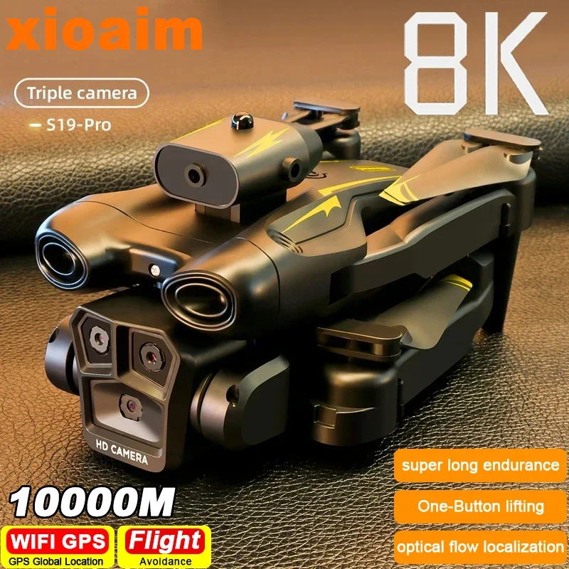 For Xiaomi S19 Ultra Drone Professional 8K Dual Camera Aerial Photography Aircraft Three-Axis Anti-Shake Obstacle Avoidance Toys