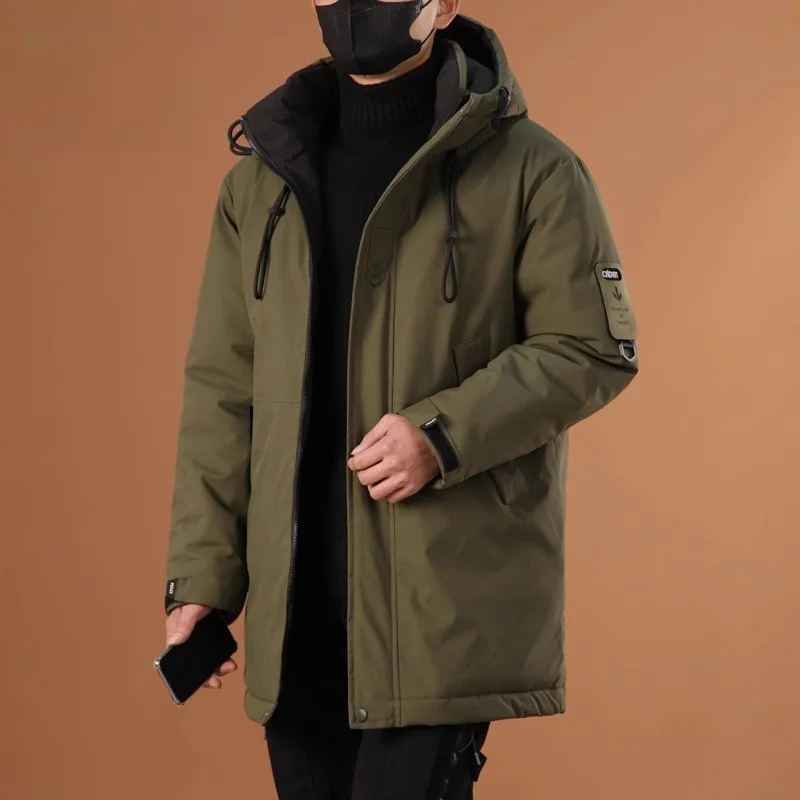 

Pierre Cardin Men's Long Thiened Cotton Jaet Warm Windproof Casual Loose Fit Winter Coat Stand Edition Faion Urban S...