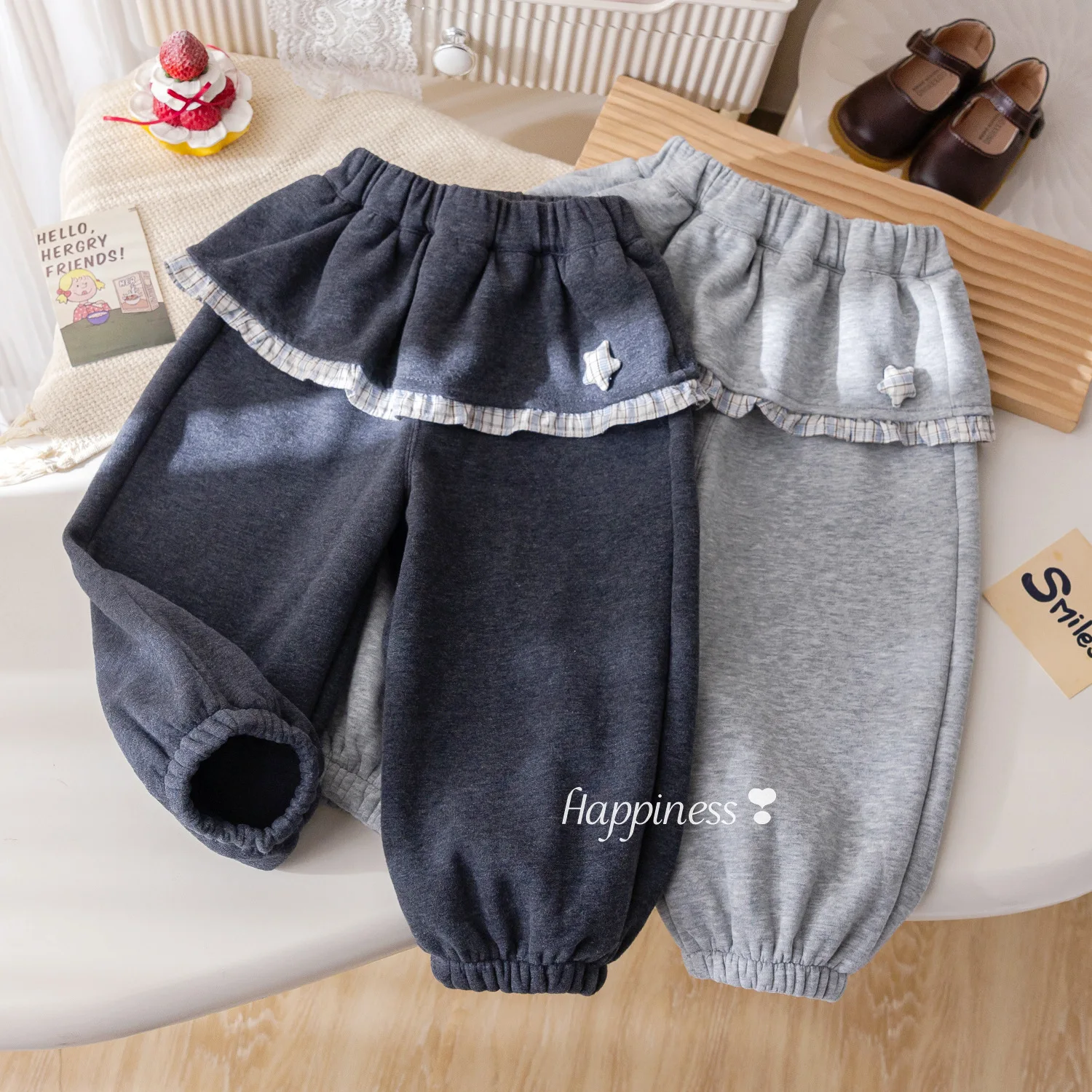 

Toddler Girls Pant New Winter Korean Thicken Warm Kids Baby Girls Trouser Casual Lace Elastic Waist Children 1-6Y Girls Pant
