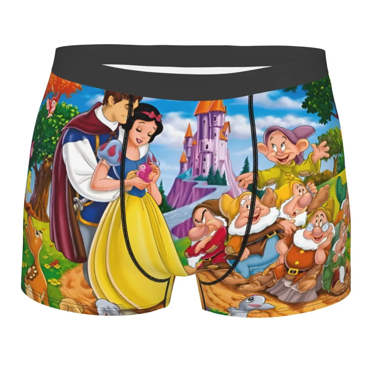 

Аниме-шорты-боксеры с изображением Белоснежки и семи гномов для мужчин, забавное нижнее белье с мультяшными персонажами, трусы, дышащие трусы