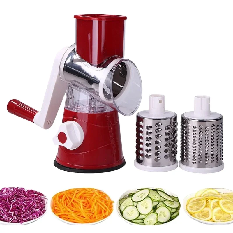 Multifunctional 3-in-1 Hand Manual Vegetable Slicer Cheese Grater Cucumber Chopper Dicing Potato Dicer for Food Commercial Use