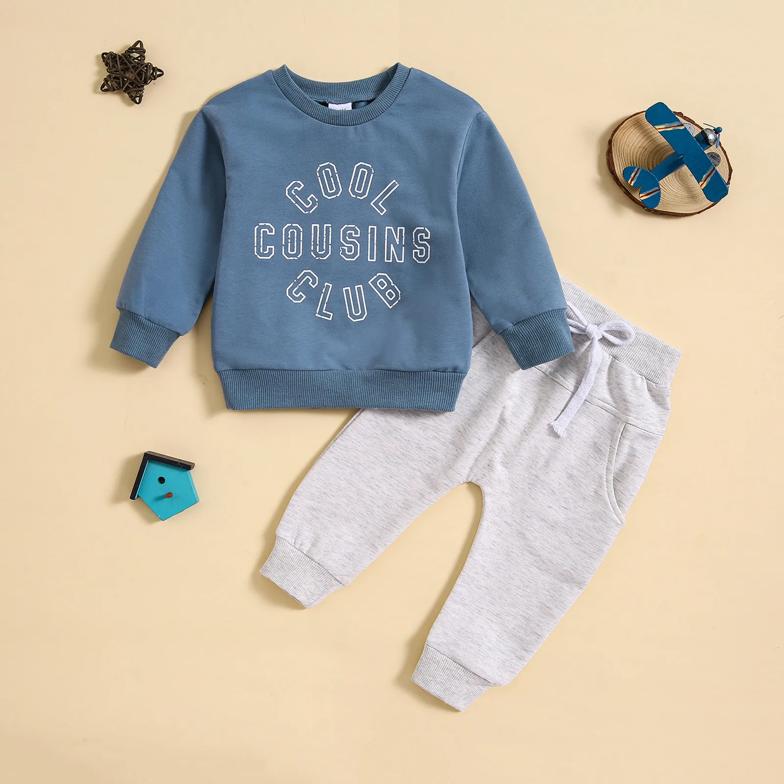 

0-3Years Newborn Infant Baby Boys Clothes Sets Toddler Letter Print Long Sleeve Sweatshirt Tops Pants Fall Winter 2Piece Outfits