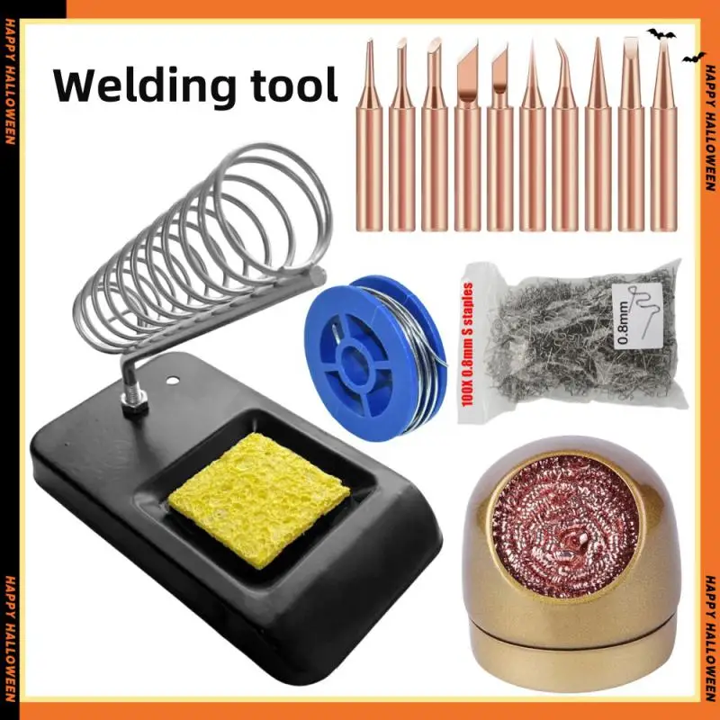 

Soldering Iron Stand Portable Holder Soldering Tin Stand with Welding Cleaning Sponge Safe Electric Soldering Iron Accessories