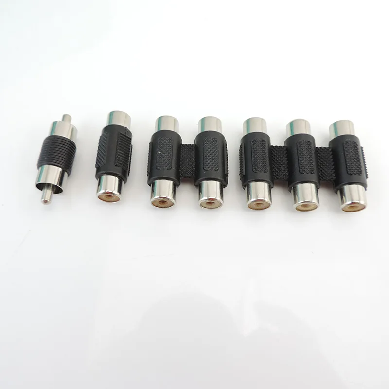 5pcs RCA Female to Female Jack Plug Connector Adapter Male to Male RCA Connector Video Audio Extender Cord Cable Converter