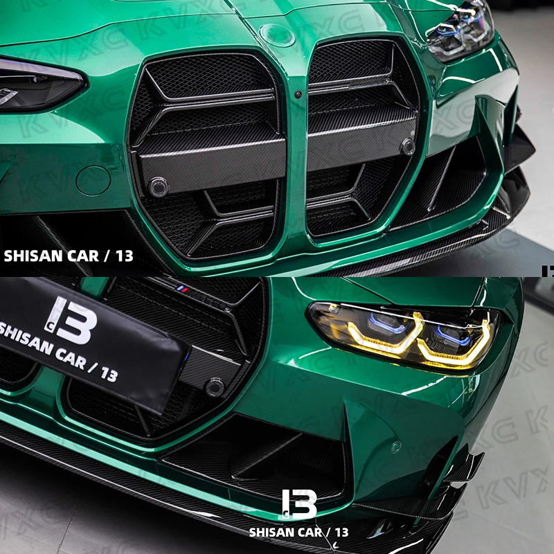 Dry Carbon Fiber MP Style Front Bumper Intake Duct Mouth Trim Air Intake for BMW M3 M4 G80 G82 G83 2021 2022 2023 + ﻿