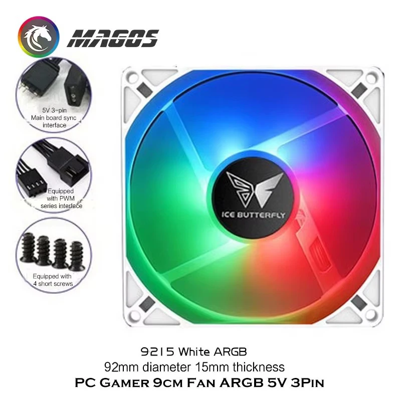 Cpu Cooler Fan 90mm 15mm Super Slim Mini ITX Case Cooling Radiator 9215/9225 15/25mm Heatsink Silent 1000-2500RPM Black White
