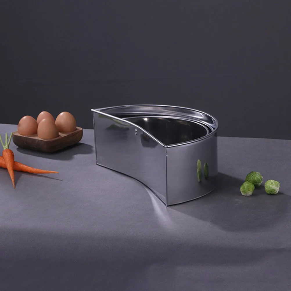 

1pc Stainless Steel Cutting Board Mounted Trash Can Moon Shape Roll Edge Kitchen Waste Bin Storage Basket For Home Kitchen Use