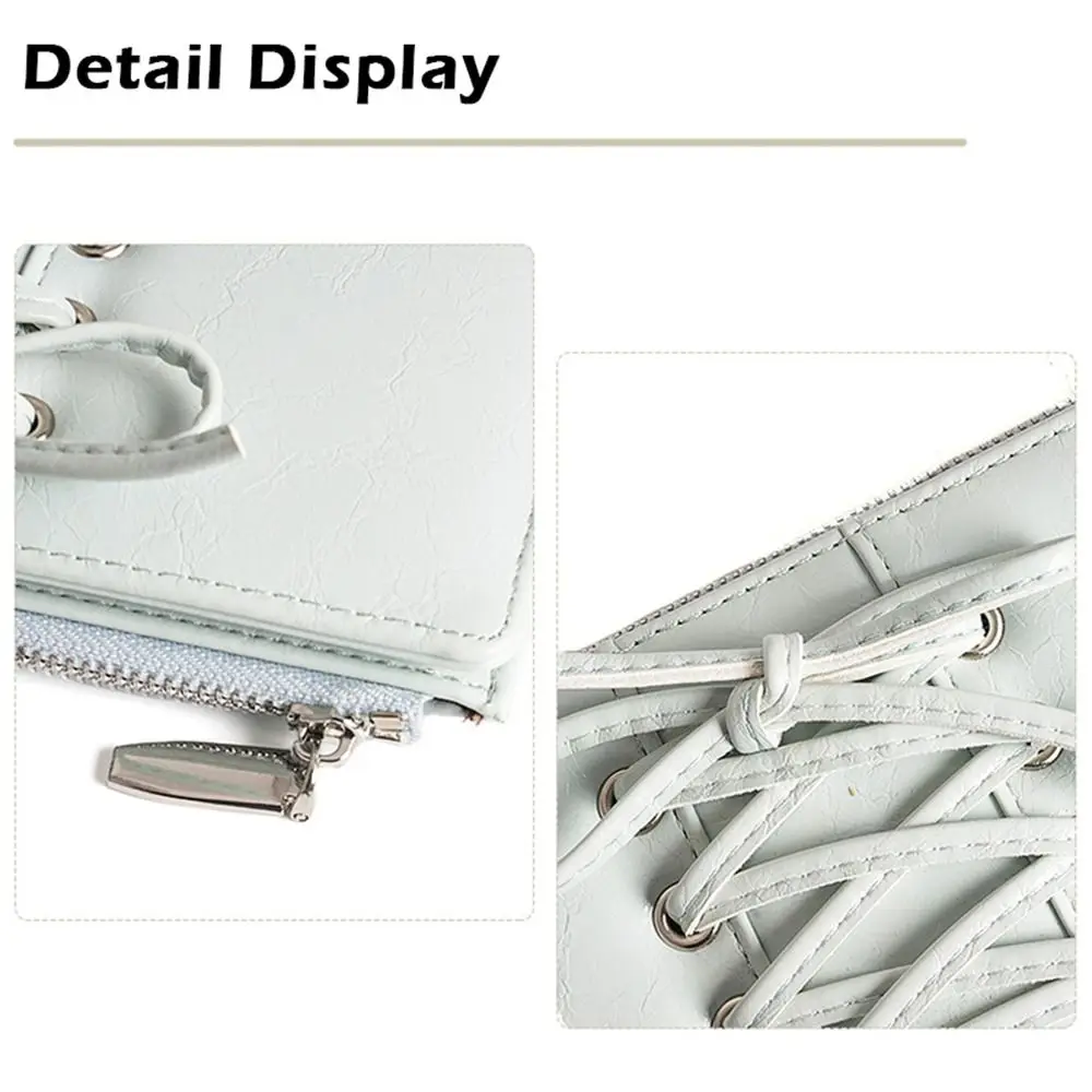 Korean Multi Slot Long Wallet Zipper Bow Strap Design Card Holder Coin Purse Gift