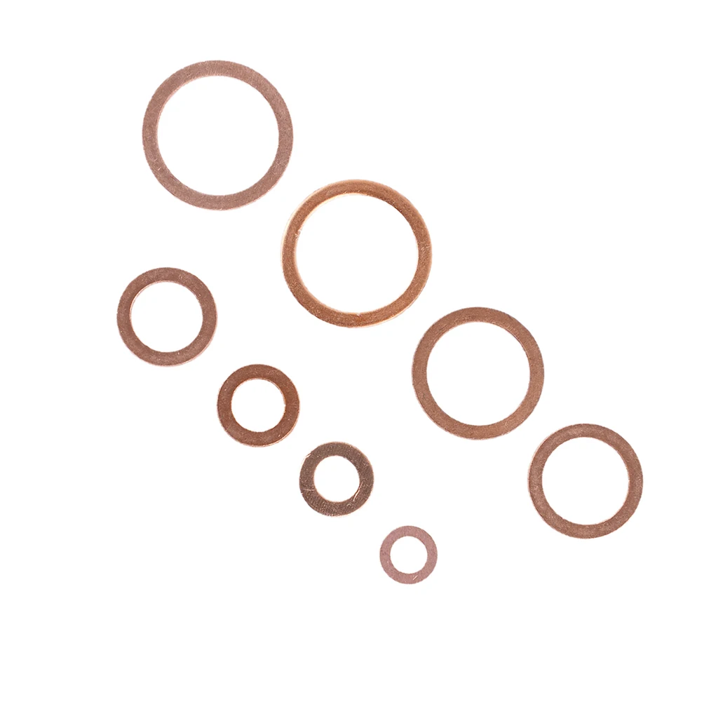 Seal Assortment Kit Copper Washers Copper Flat Ring M4/M5/M6/M8/M10/M12/M14 100Pcs/set For Generator Brand New