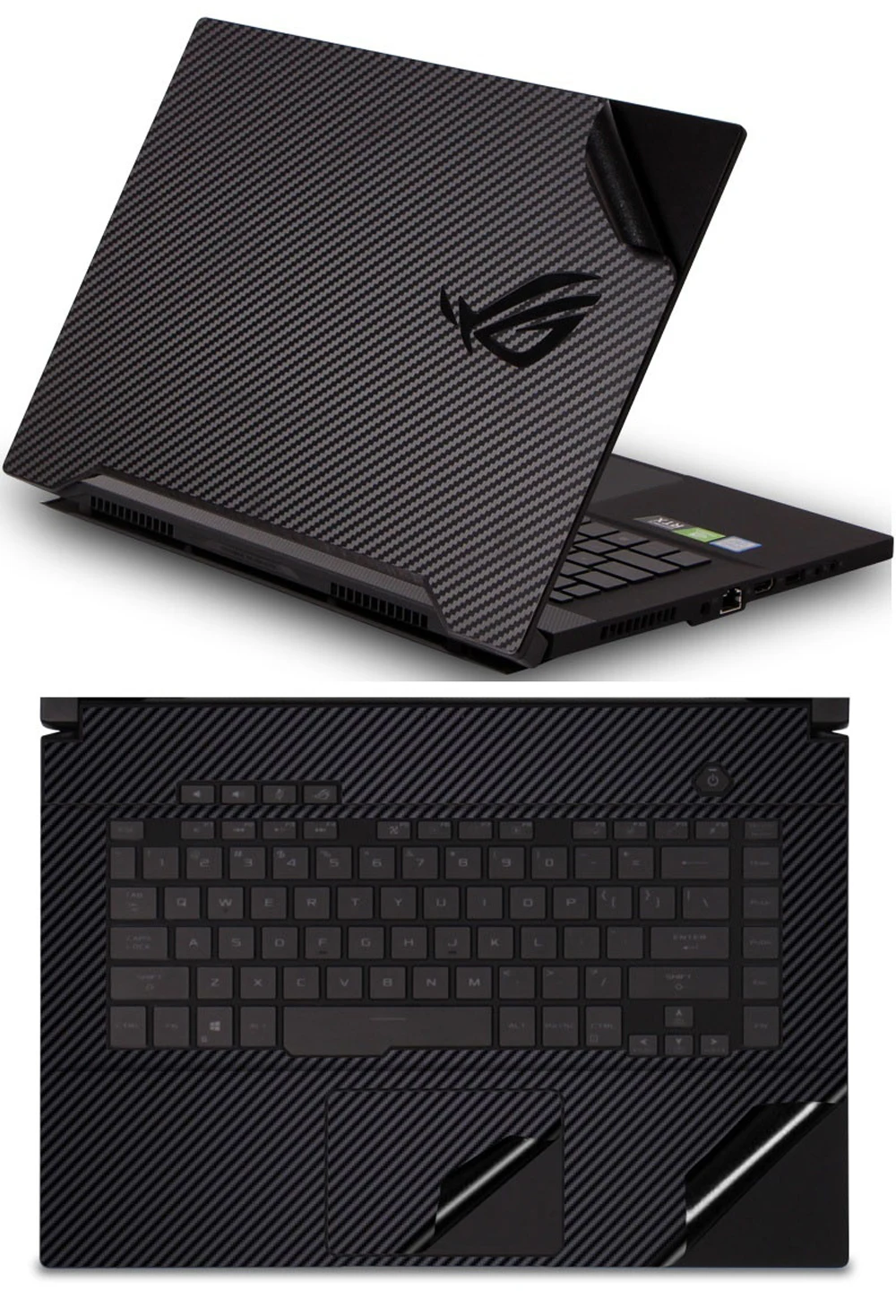 KH Carbon fiber Vinyl Leather Laptop Sticker Decal Skin Cover Protector for ASUS G75 G75VW G75VX 17.3-inch