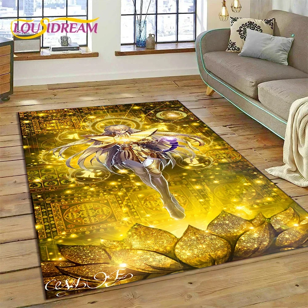 Cartoon Saint Seiya 3D Retro Anime Carpet Rug for Bedroom Living Room Home Sofa Decoration,Children Game Large Decor Floor Mat