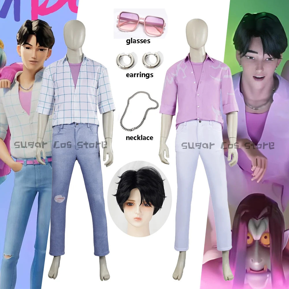 

Два стиля аниме Kpop охотники на демонов Saja Boys Jinu Косплей Костюм Парик Идол Рубашка Мальчик Группа Танцевальный наряд Хэллоуин Реквизит для вечеринки