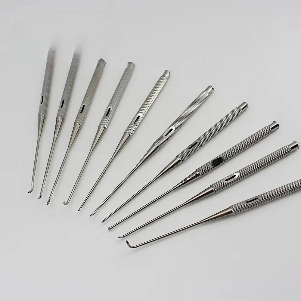 Micro Ear Surgical Set Accessories Hook Elevator Knife Curette Suction Fittings Precision Manual Tools fast shipping