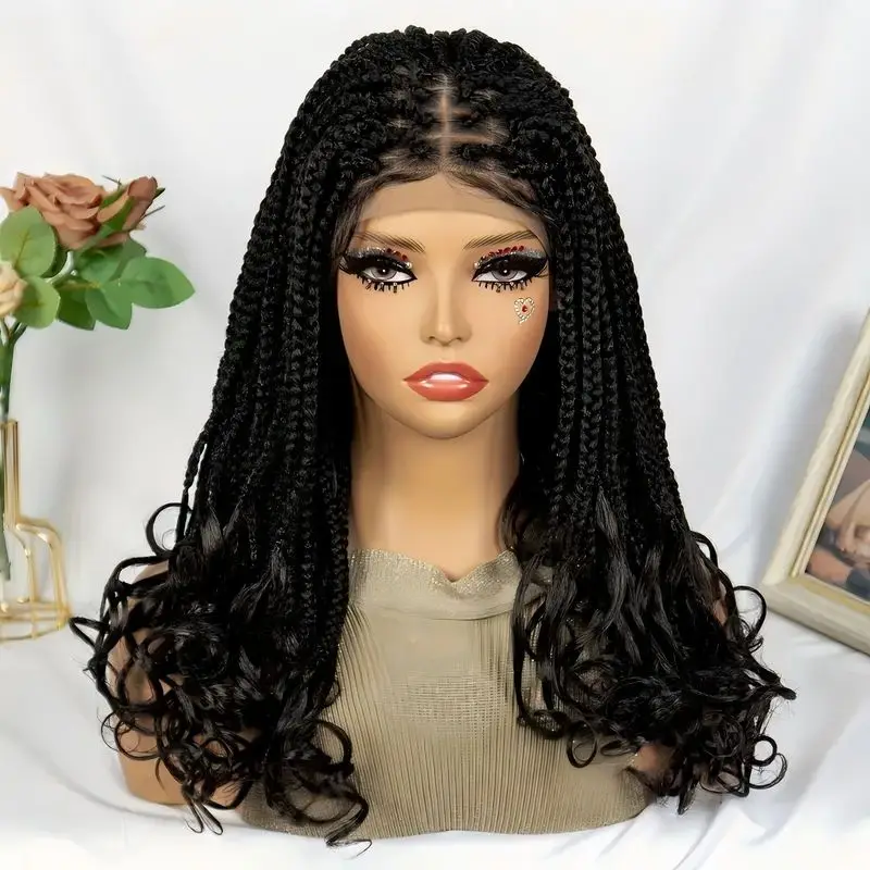 Cross-border bestseller French curly wig, full lace hand-woven three-strand braid women's wig, Braid hair wig style
