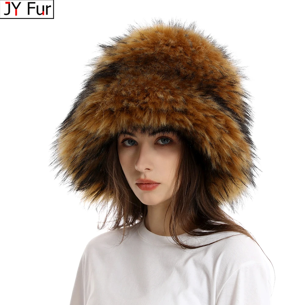 

Winter 2024 New Warm Faux Fur Hats For Women Outdoor Caps Soft Beanies Fisherman Cap Fluffy Earwarmer Ski Vacation Hats