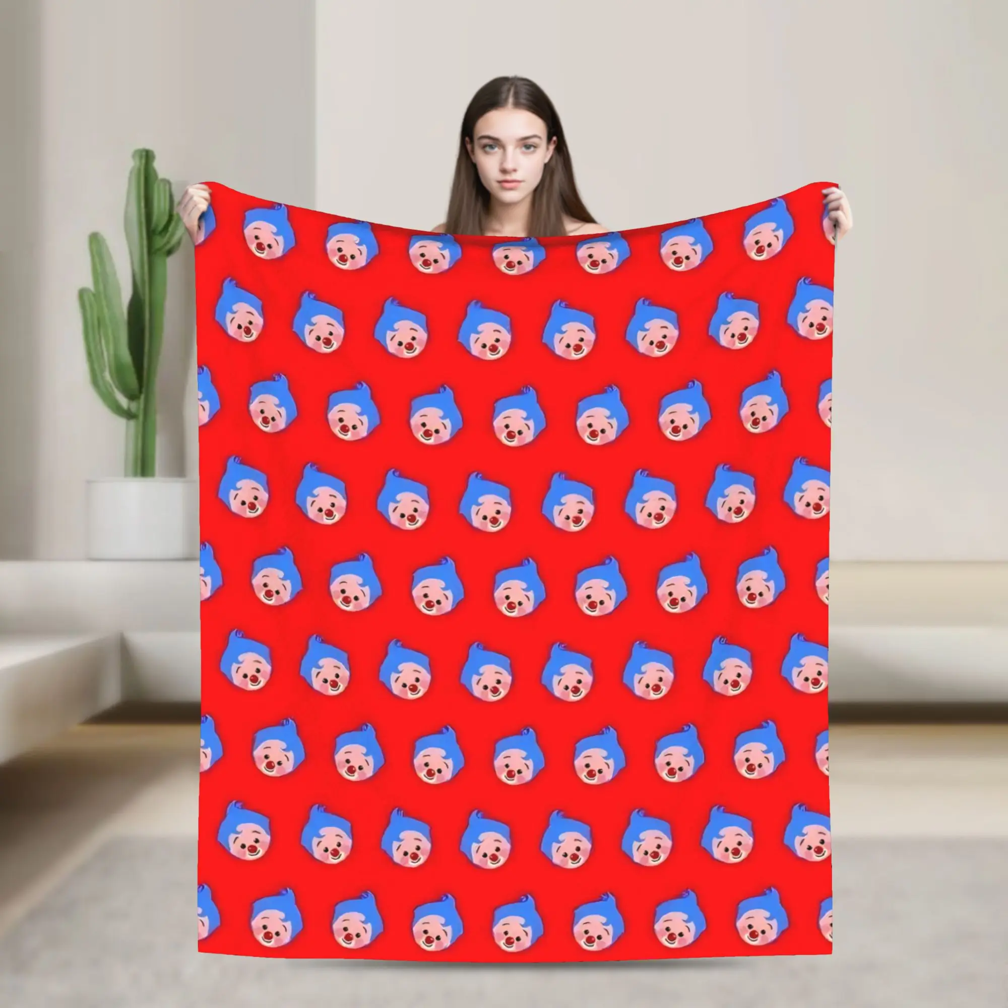 P-Plims Cartoon Music Blankets Fleece Spring/Autumn  Breathable Ultra-Soft Throw Blanket for Bedding Couch Quilt