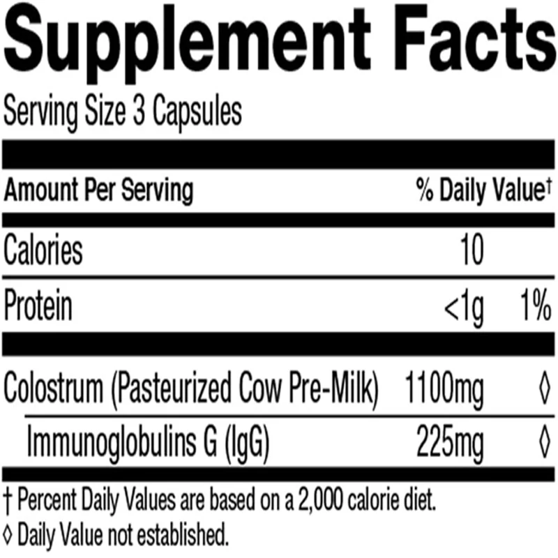 Colostrum Powder Capsules (60 Capsules), Immune Optimization and Recovery, Intestinal Health, Immune Support
