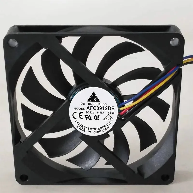 Novo ventilador cooler para delta afc0912db 9cm 12v 0.45a 4 fios pwm velocidade chassi ventilador do computador 9015 90*90*15mm