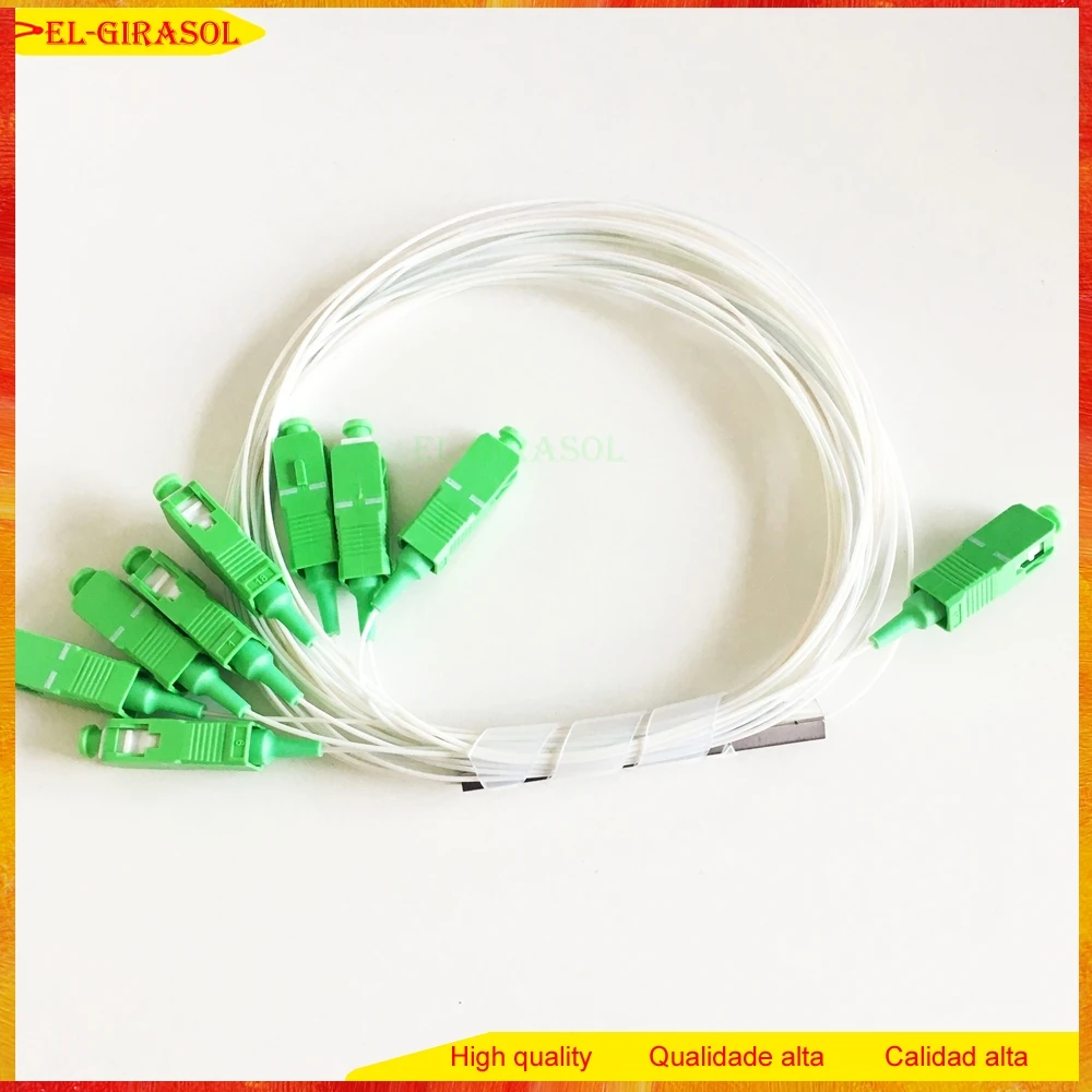 

50PCS 1x8 Quality Warranty PLC Splitter Fiber-Optic Optional Green-Blue-Connector APC/UPC SM 0.9mm G657A1 LSZH 1m FTTH