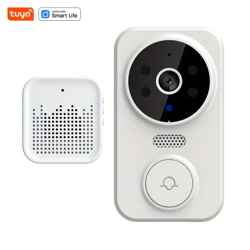 2023 New (Build-in Battery) With Camera, Tuya Smart Life Mini Wireless Video Doorbell, With Camera, Wide Angle Smart Visual