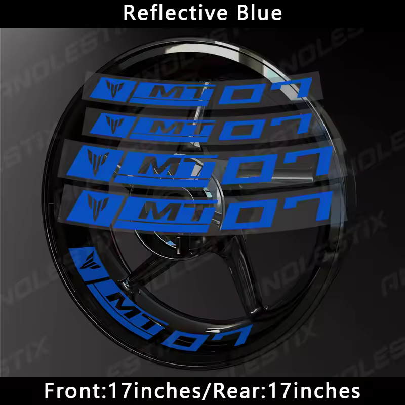 AnoleStix Reflective Motorcycle Wheel Sticker Hub Decal Rim Stripe Tape For YAMAHA MT-07 MT07 - Image 11
