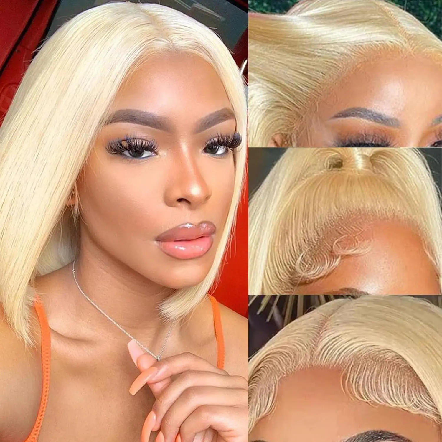 

Парик из натуральных волос Bob, 13x4, с прямой прической, предварительно выщипанный, цвет 613 блонд, прозрачный кружевной фронтальный парик для женщин