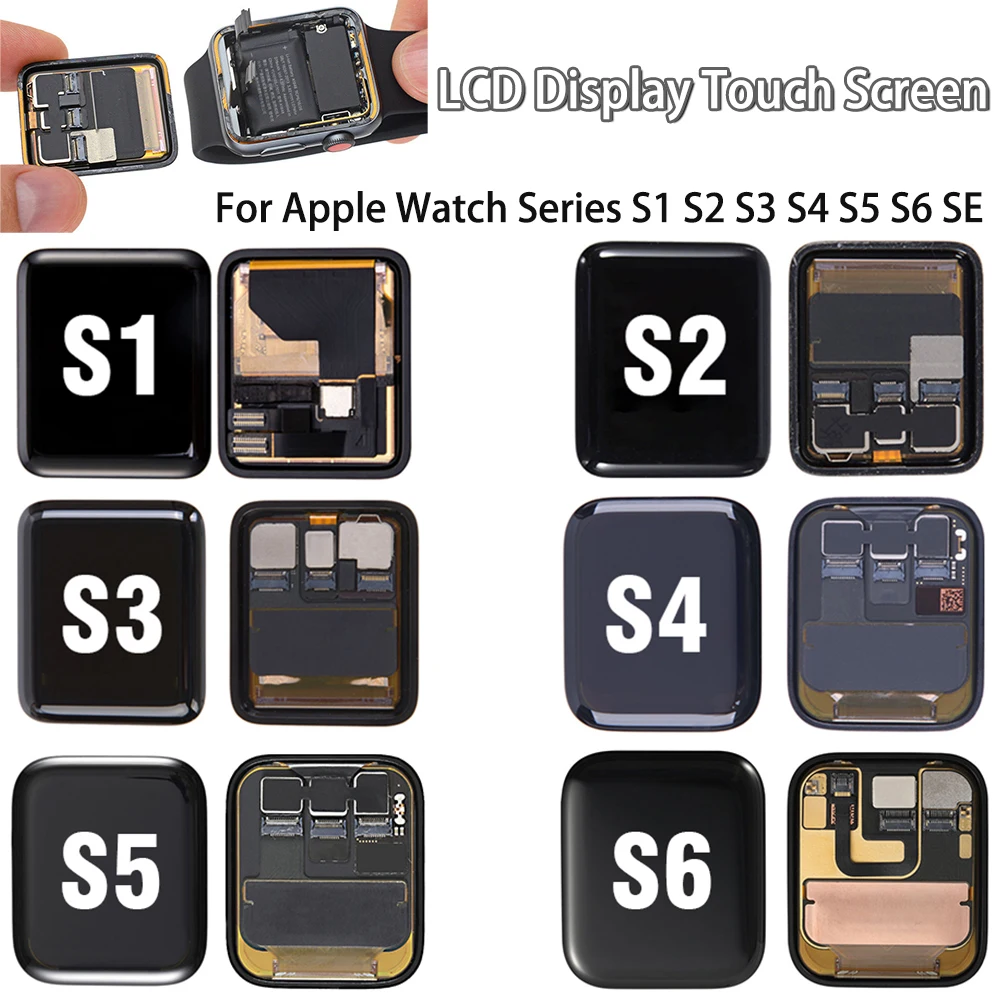 

Сменный сенсорный ЖК-экран с цифровым преобразователем для Apple IWatch Series S8 S7 S6 S5 S4 S3 S2 S1 SE для 38 41 42 44 45 мм