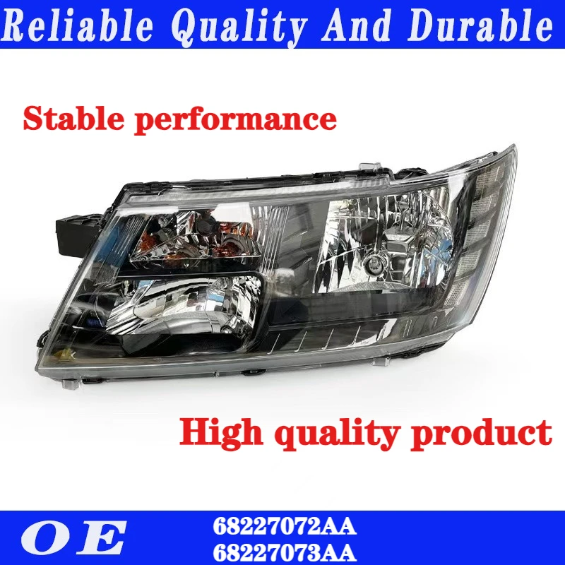 

High quality For 2014 - 2020 Dodge Journey Left or right Passenger Halogen Black Trim Headlight 68227072AA 68227073AA