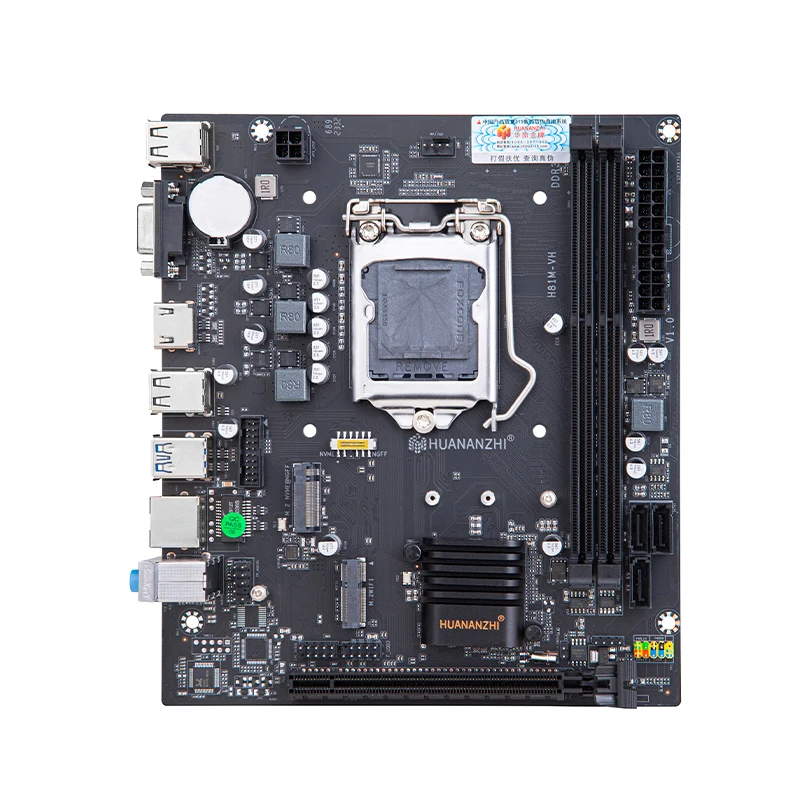 HUANANZHI H81M-VH desktop computer M-ATX compact motherboard CPU set VGA HDMI DDR3 LGA 1150 pin matching I3 I5