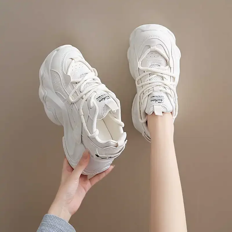

Laced Increases Height Summer Women's Sneakers Walking Women's Volleyball Shoes Leopard Woman Sports Training Leading