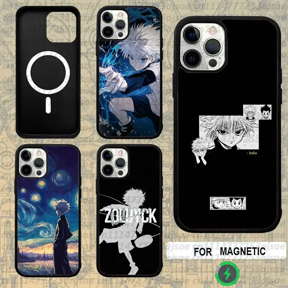 K-Killua Hunter X Hunter For Magsafe Wireless Charger Case For iPhone 18,15,16,17,13,14,11,12,Pro,Max,Plus,E,Air,Mini Cover