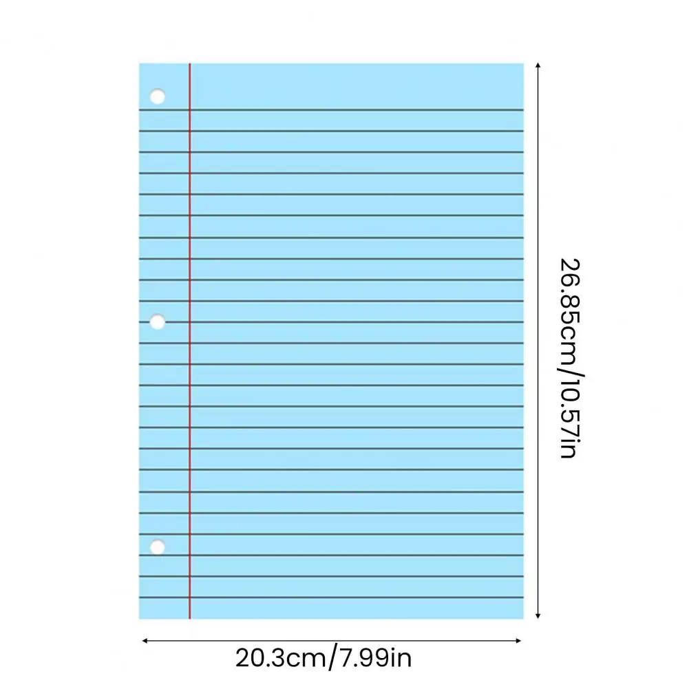 Loose Leaf Paper 200 Sheets 200 Sheets Loose Leaf Paper College Ruled 3-hole Punched Filler Paper for 3-ring Binders Colored
