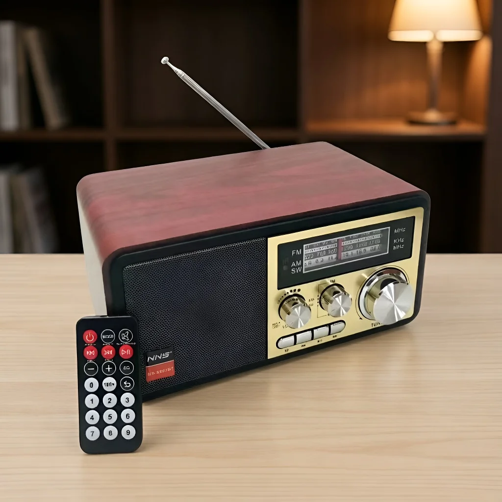 

Portable Multi Band Retro BT Radio Outdoor Multifunctional Card Insertion Speakers with Remote Control Support EU Power Cords