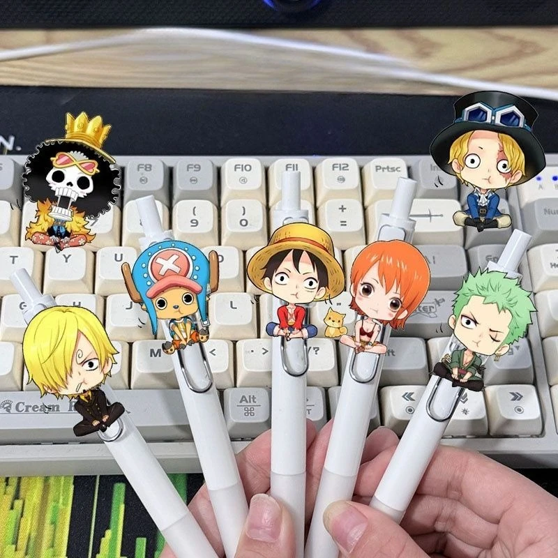 

New One Piece Student Gel Pen Creative Luffy Nami Sanji Zoro Anime Peripheral Exam Writing Press Signature Pen Gift Wholesale