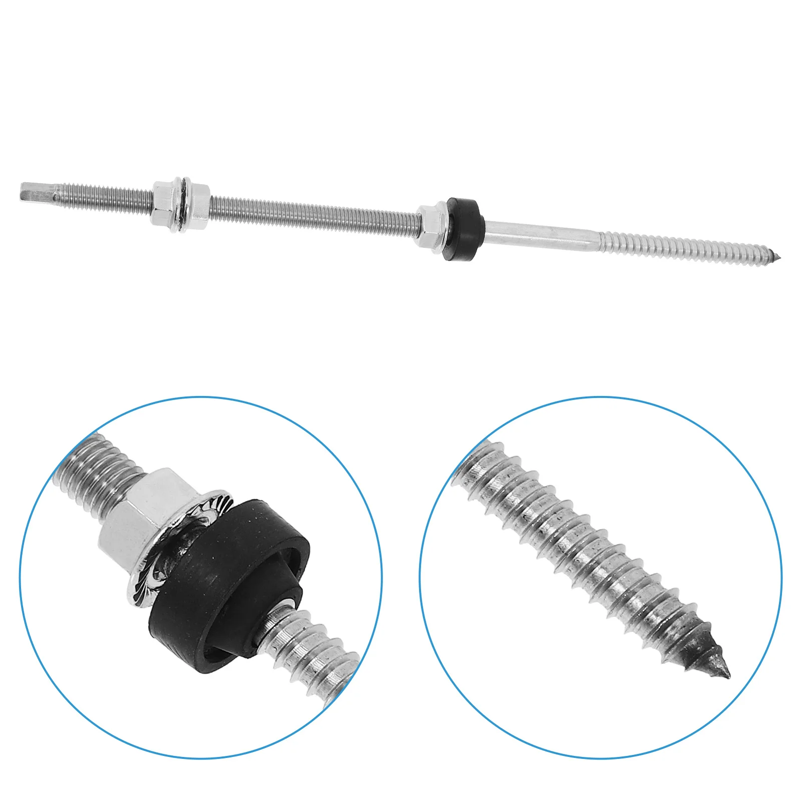 

Weather Resistant Stainless Steel Hanger Bolts Adjustable Height for Solar Panels Durable Mounting Accessories