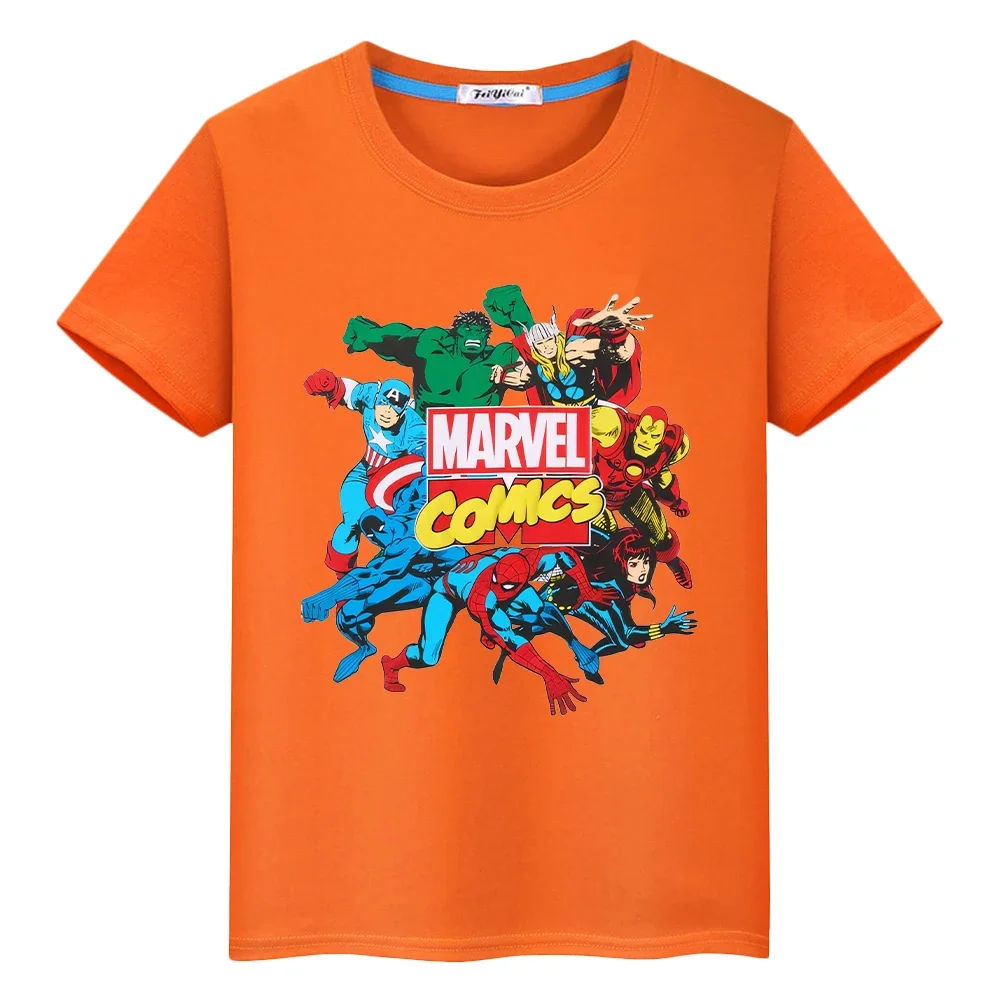 

Superman 100%Cotton t shirt for kids boy 10year Cute Tops y2k one piece Marvel Short pride tshirt Anime Tees kids clothes girls