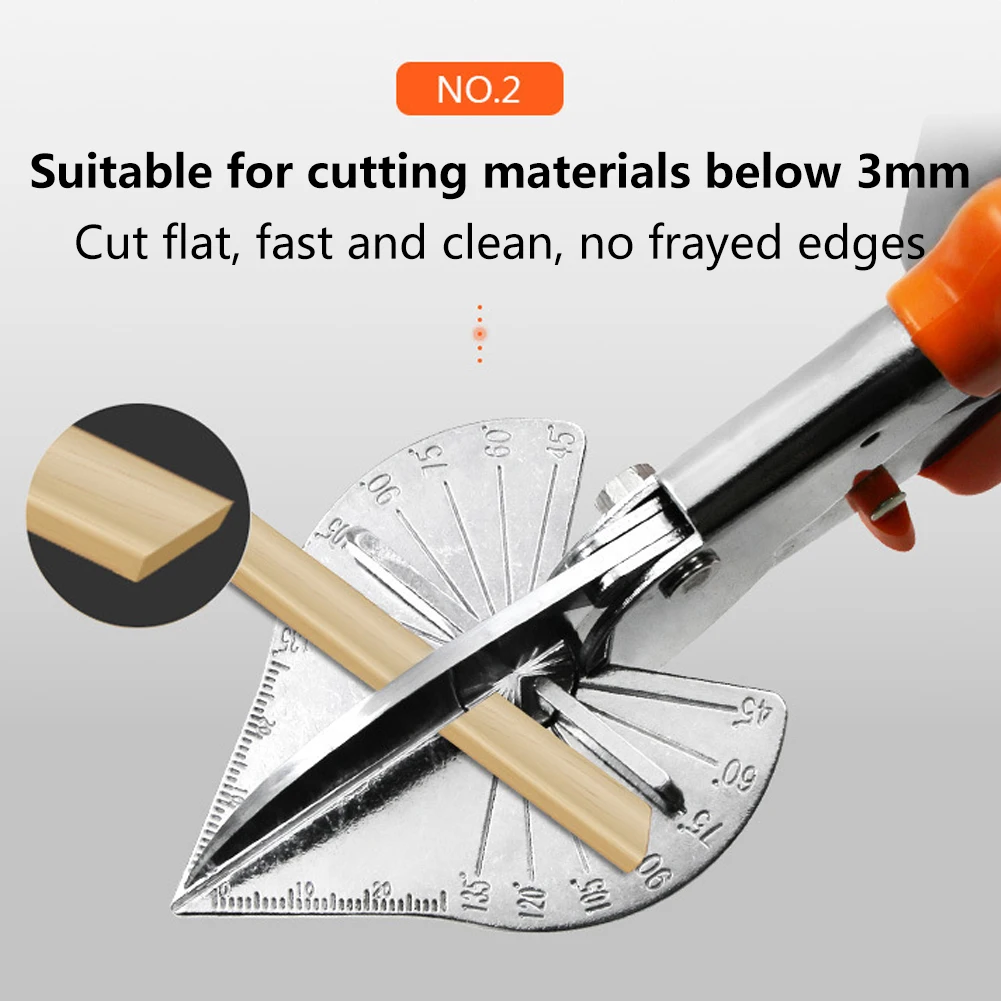 Miter Shears Adjustable 45-135 Degree Sharp Trunking Shears Ergonomic Multi Angle Miter Scissors Home Decor Plumbing Tool