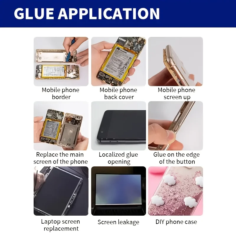 Adhesivo Impermeable de Alta Resistencia B7000 para Pantalla de Teléfono Móvil con Kit de Reparación 9 en 1 con Destornillador y Multifunción para Desarmar 5