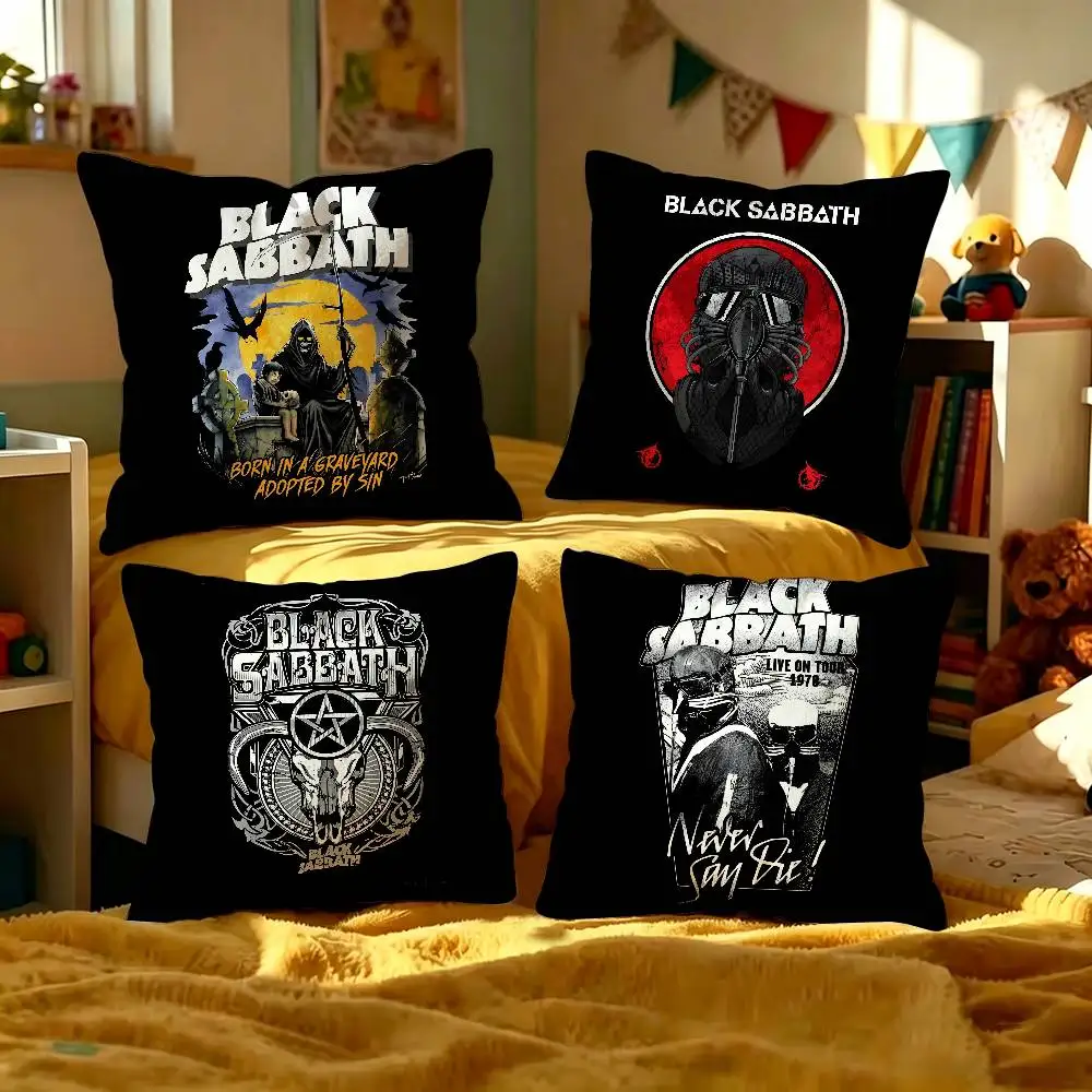 B-Black S-Sabbath Metal Band Cushion Cover Decorative Pillow Sofa Home Decor case pillow cases 2