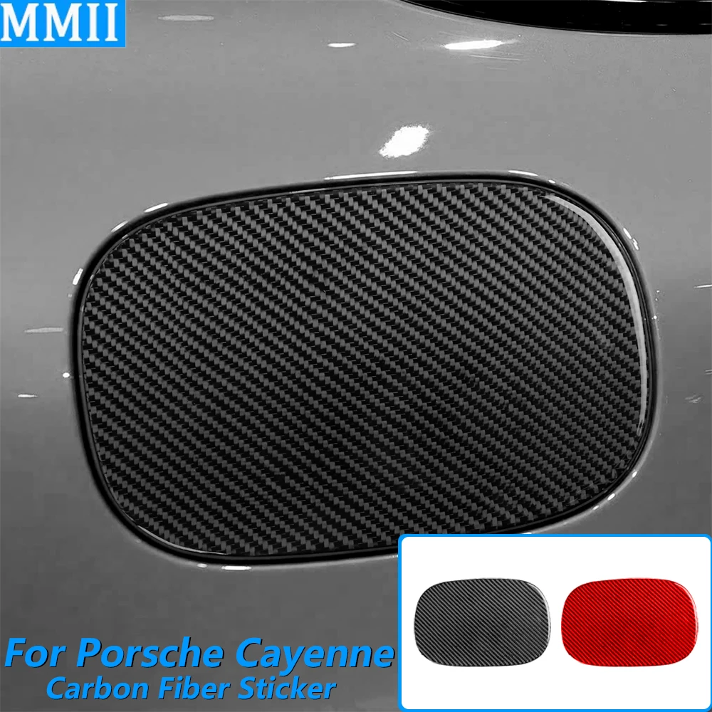 For Porsche Cayenne 9Y0 9YA 9YB E3 2018-2023 Carbon Fiber Exterior Fuel Tank Gas Cap Panel Trim Cover Car Accessories Sticker