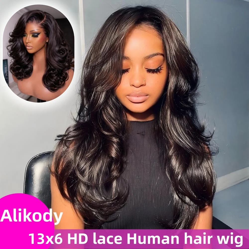 

Парик из натуральных волос 13x6 HD Lace с эффектом Body Wave, с предварительно выщипанными прядями, 5x5 HD Lace Closure, без клея, для женщин