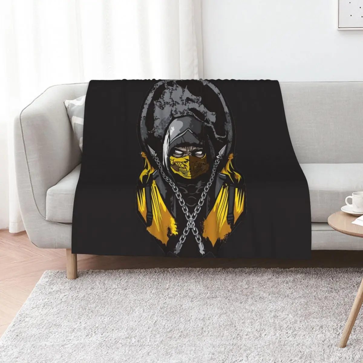 Mortal Kombat Scorpion White Eyes Throw Blanket Bed Blankets For Bed Winter beds Sofa Quilt Thin Nap Blankets