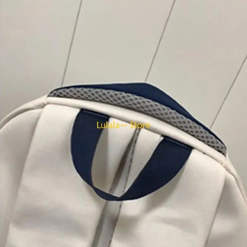 

Y4QA Stylish White and Blue Backpack for Students Large Capacity