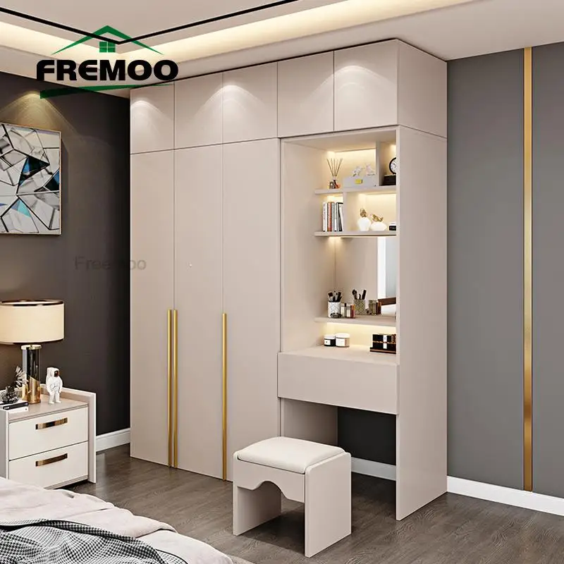 Fashion Clothes Cabinets For Bedroom Multifunctional Closets With Top Storage Locker Sliding Door Wardrobe Modern Home Furniture