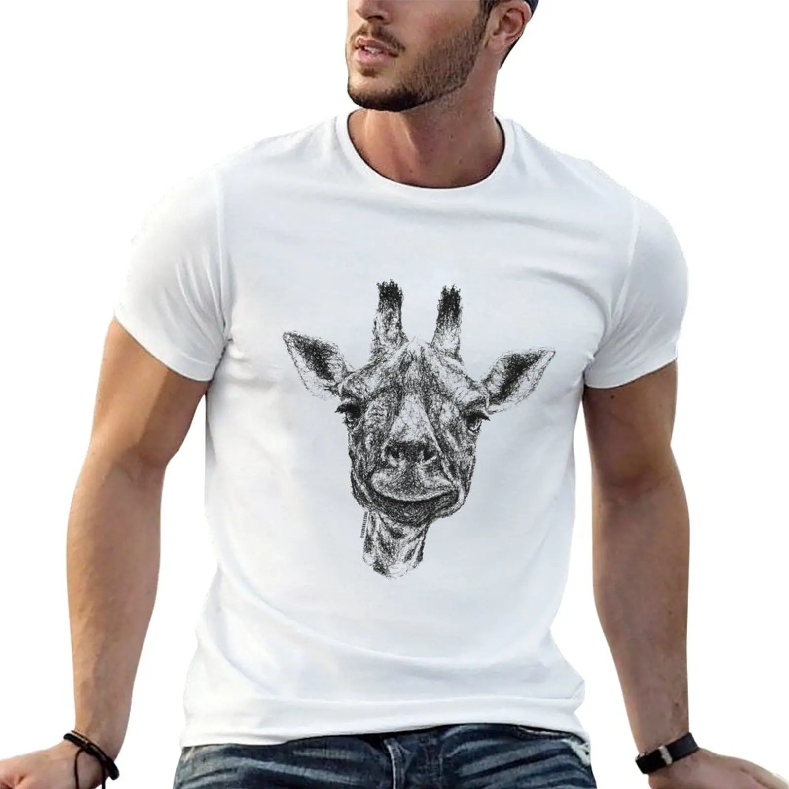t man shirts prints giraffe t with anime T-Shirt shirts for Scribbled